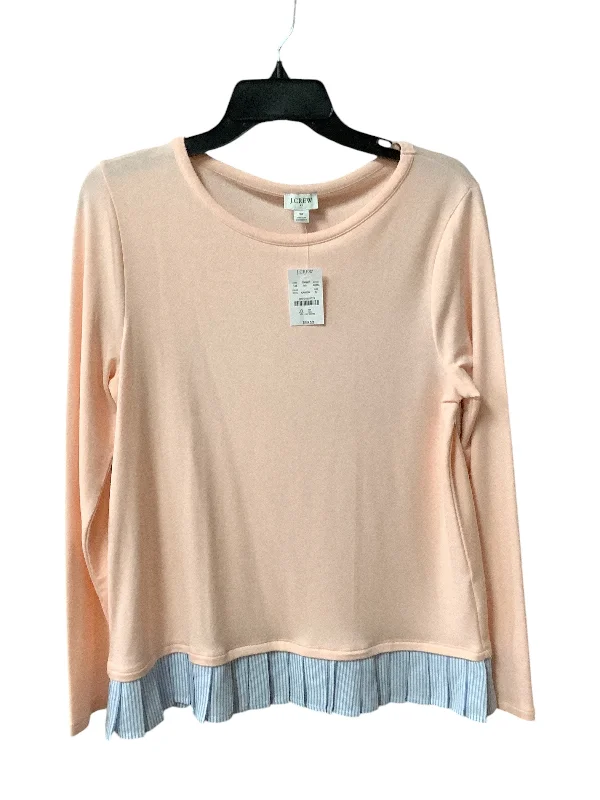 Top Long Sleeve By J Crew In Pink Blue, Size: M