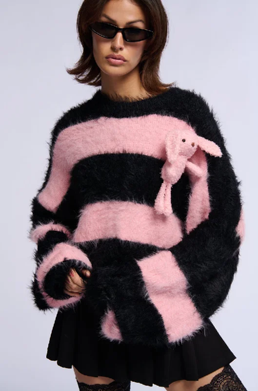 PRETTY IN PINK FUZZY SWEATER