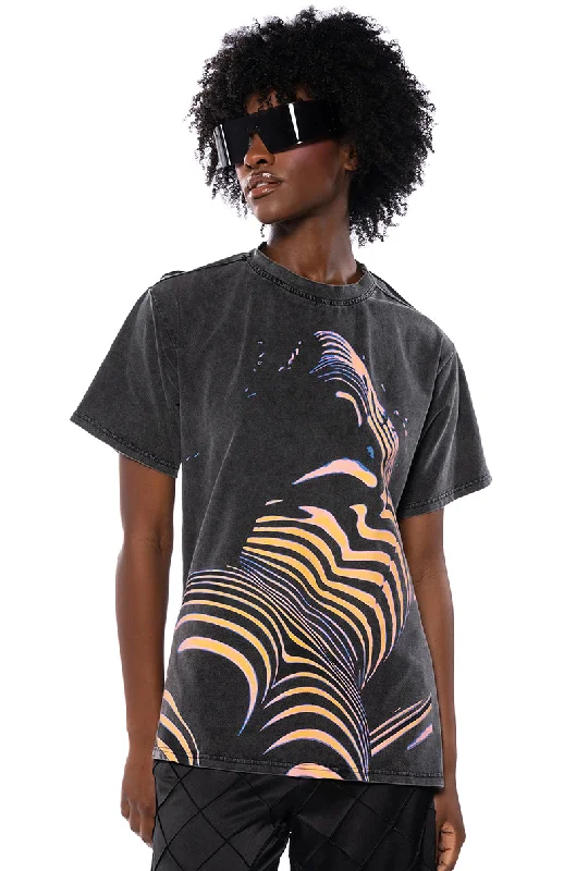 WALK ON THE WILD SIDE DISTRESSED BACK T SHIRT